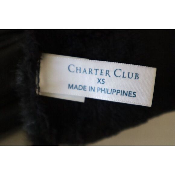 Charter Club 15340 Women's Sz XS Black Faux Fur-Cuff Leather Tech Gloves - Picture 7 of 8